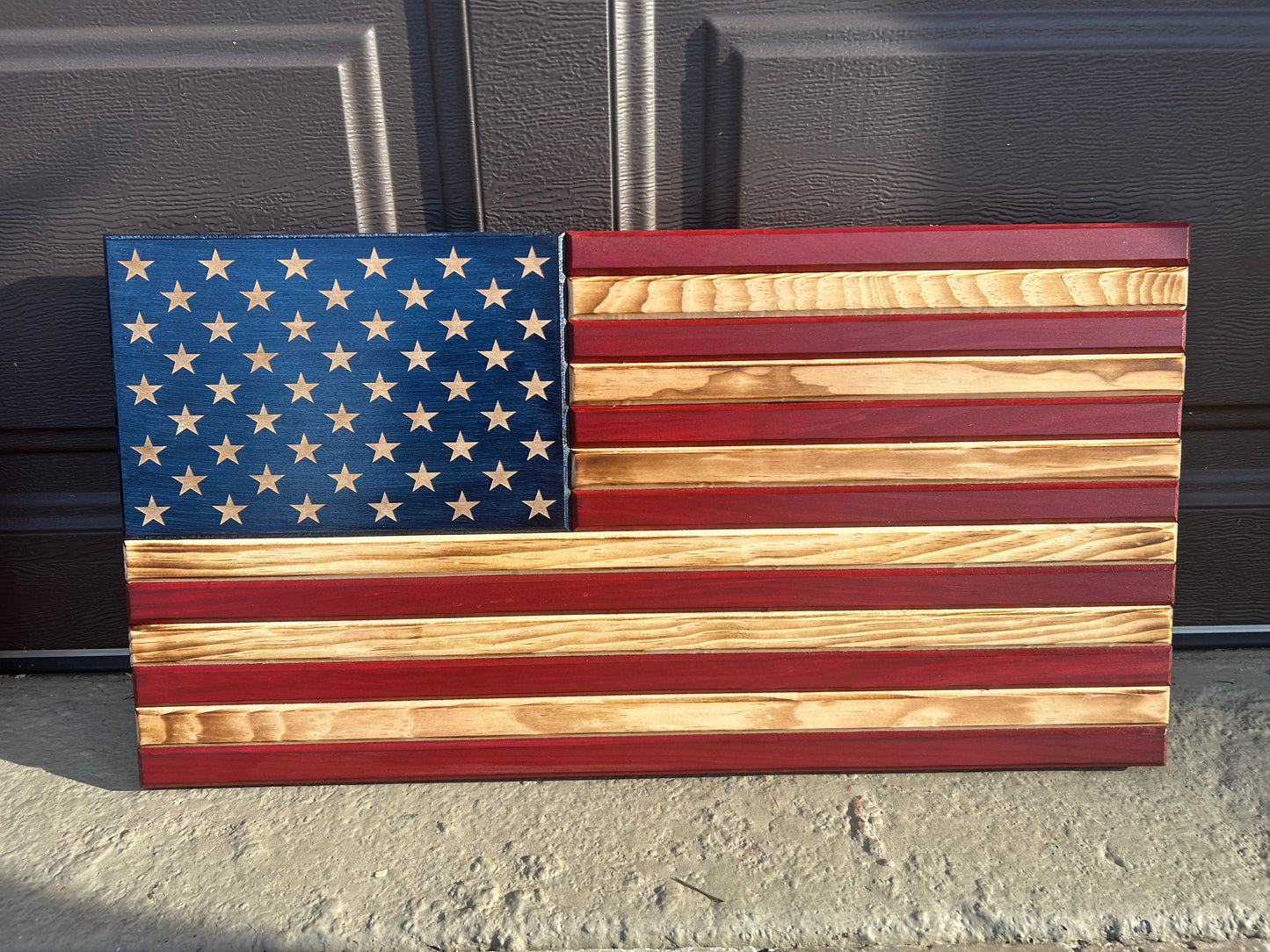 Rustic Red/White/Blue Wooden American Flag