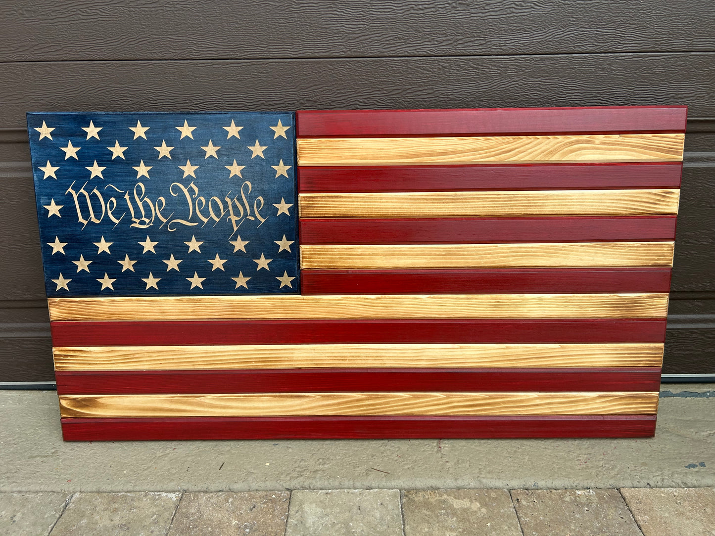 Rustic Red/White/Blue Wooden American Flag