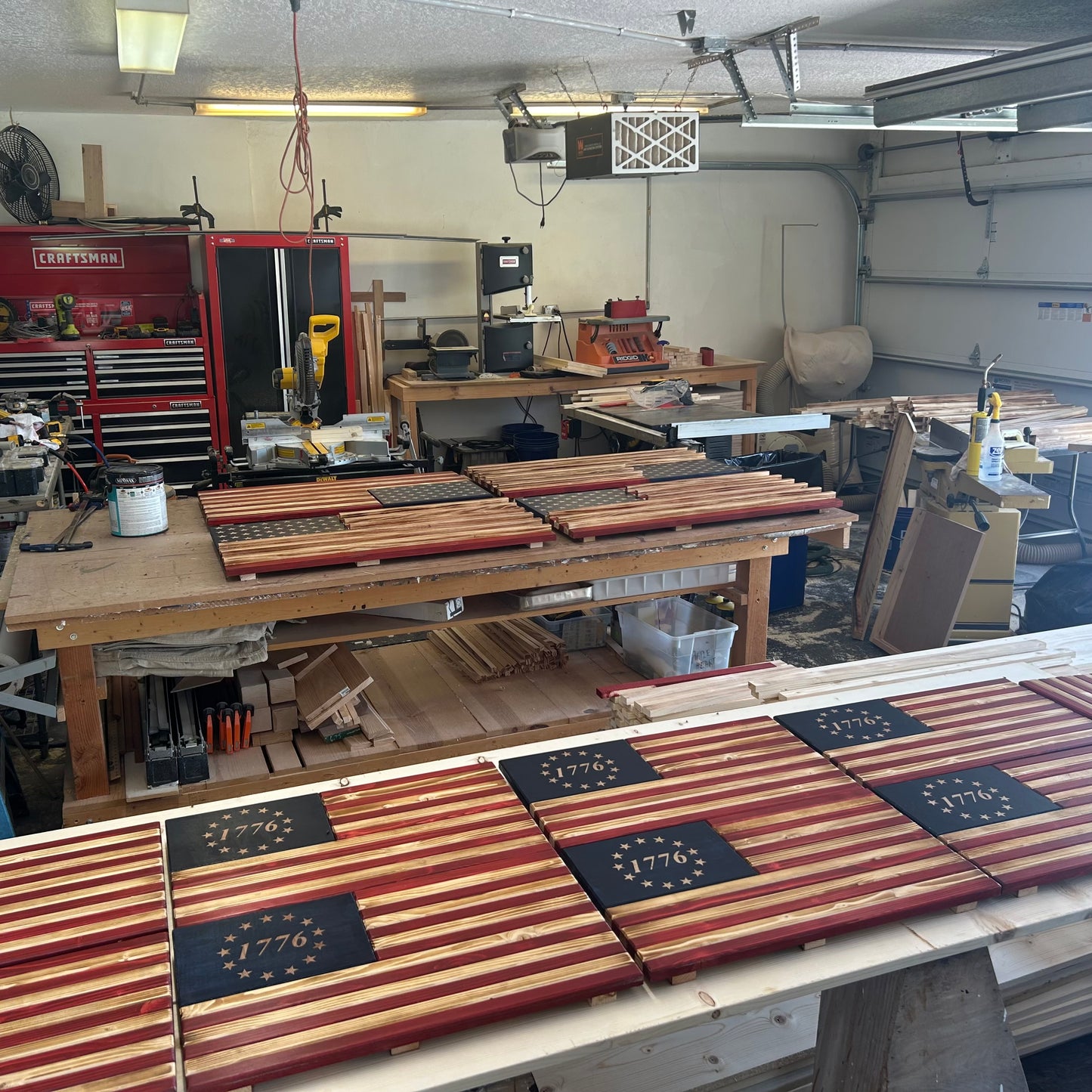 Rustic Red/White/Blue Wooden American Flag