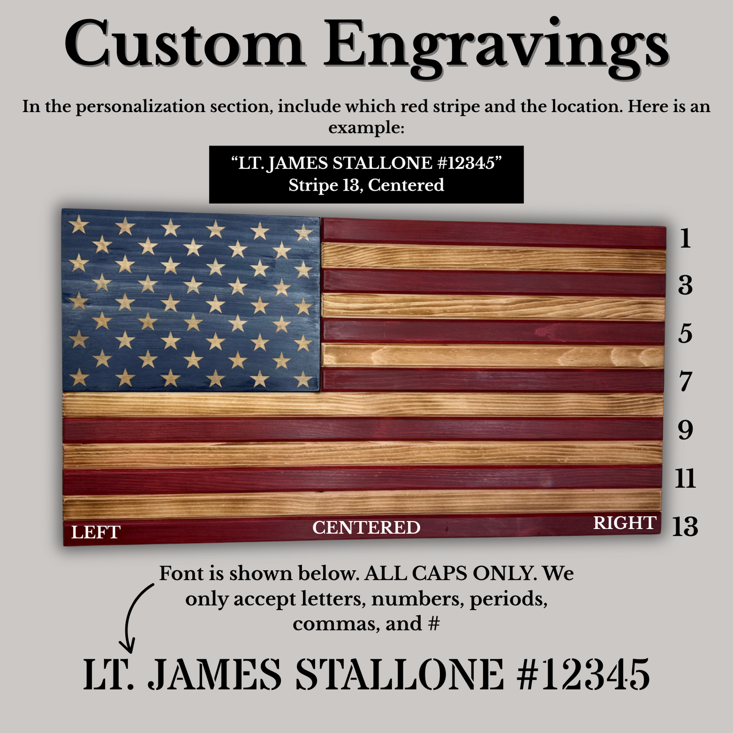 Rustic Black/White Wooden American Flag