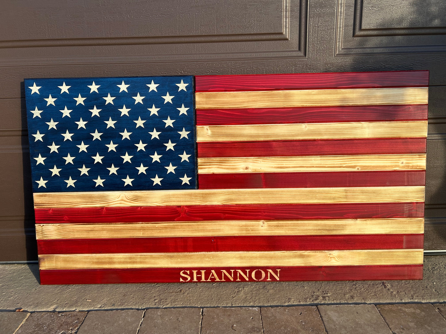 Rustic Red/White/Blue Wooden American Flag