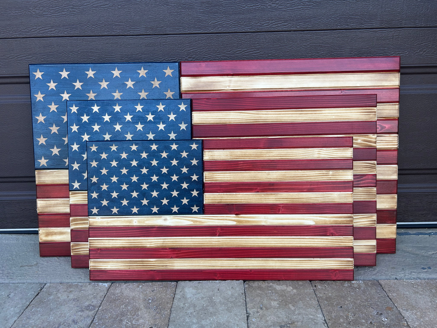 Rustic Red/White/Blue Wooden American Flag